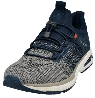 bugatti Men's Business Shoes, Men's Lace-Up, Dark Blue Taupe 4114, 12 Men