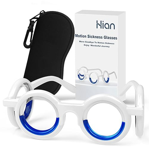 Hion Anti-Motion Sickness Smart Brille, ultraleichte tragbare Übelkeitslinderung Brille, Airsick Sickness Seekrankheit Brille für Sport Travel Gaming(XIN-Deep Black-DE-2)