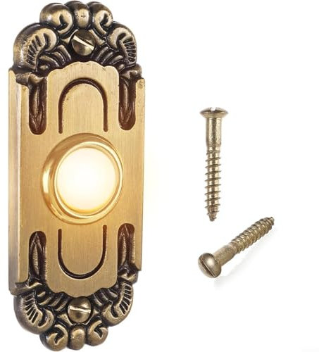 EpheyFIF Doorbell Button, Heavy Duty Doorbell Button Metal Lighted Up Door Bell Wired Push Buttons, LED Light Door Bell Wired Ringer Push Button, Doorbell Switch Replacement For Home Front Door