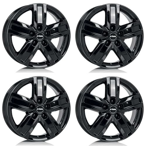 4x Rial Felgen Alufelgen Transporter 6.5Jx16 ET50 5x120 diamant-schwarz kompatibel mit MAN TGE
