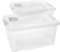 Aufbewahrungsbox mit Deckel Groß, 2er Set 60L, 61cm x 45cm x 30cm Transparente Kunststoffboxen für Büro, Küche & Garage - Stapelbar, Langlebig, BPA-frei, Einfach zu Reinigen, Ideal für Ordnung