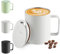 Homealexa Kaffeebecher 400 ml Doppelwandiges Vakuum Thermo Kaffeebecher Kaffeetasse Thermobecher Kaffee- und Teetasse aus Edelstahl Thermobecher mit Griff und Schiebedeckel (Weiß)
