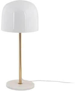 Leitmotiv Tischlampe Manta - Weiß - Ø20cm | Rund - skandinavisch - Eisen - Tischleuchte Wohnzimmer & Schlafzimmer - Tischlampen modern