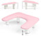 Arm Rest for Nails Tech，Height-Adjustable U Shaped Manicure Nail Arm Rest,Big Microfiber PU Leather Hand Rest for Nails Tech, Professional Salon Manicure Arm Rest Cushion(White) (Pink)