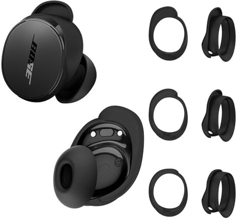 [3 Pairs] Ear Tips Covers for New Bose QuietComfort Earbuds, Sport Anti-Slip EarTips Silicone Anti Scratches Replacement Ear Covers Earbuds Accessories (S/M/L) (Black)