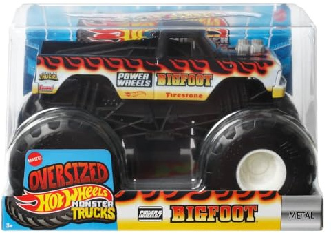 Hot Wheels Monster Trucks Bigfoot 1:24 Scale Flames Toy for Ages 3+