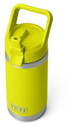 YETI Rambler Jr. 12 oz Kids Bottle, with Straw Cap, Firefly Yellow