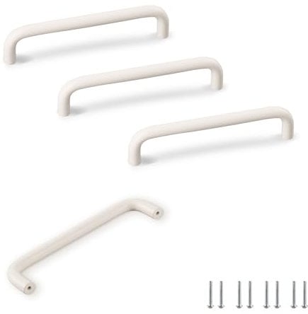 SPDYCESS 4 Stück Möbelgriffe Schubladengriffe Schrankgriffe Küchengriffe Türgriffe Weiß, Griffe für Küchen Schränke Garderobe Duschtür, Lochabstand 128mm