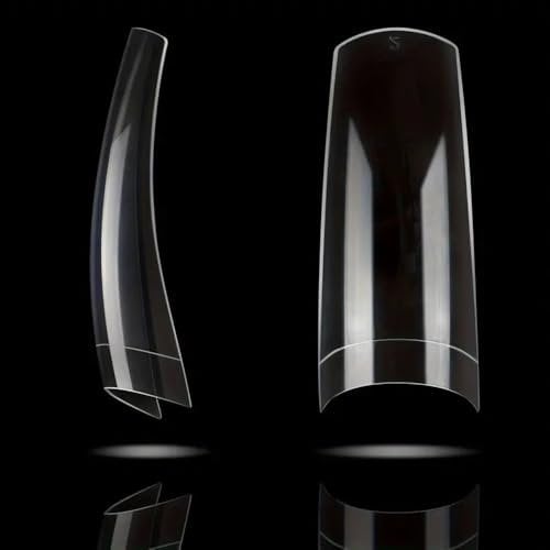 Boolavard Half Nail Tips - 500PCS False Nails Tips 10 Sizes Soft Gel Artificial Tip Manicure for Art Salons and Home DIY (Transparent, 500Pcs)