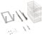 Emuca - Chariot coulissant Supra, fixation inférieure, fermeture amortie, pour modules de cuisine de 300mm, acier, chromé