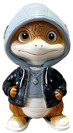 Ungtyb Schlangenfigur, Cartoon-Tierskulptur, Garten, stabile Statue, Outdoor-Tierdekoration, Harz-Schlangen-Ornament für Innen, Geschenk, Zuhause, Tisch, 10 x 7 x 13 cm