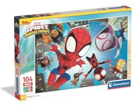 Clementoni Puzzle Maxi Spidey and His Amazing Friends 104 Stücke für Kindern 4-6 Jahre, Cartoon, Geschenk für Kinder, Puzzle für Kinder, Made in Italy, 23777