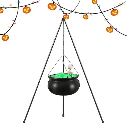 Halloween Hexenkessel - Halloween Außenessel Mit Augenlicht LED - Garten Mit Skellet Zum Eingang Halloweenparty