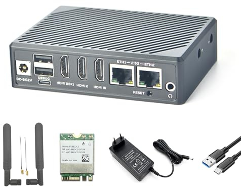 youyeetoo FriendlyElec NanoPC-T6-LTS Mini-Computer-Router, Dual 2.5G Ethernet, RK3588-8/16GB RAM, PCIe 3.0, OpenWrt, Open Source Smart IoT Gateway, für NAS/Reiserouter (8GB+64GB,WLAN-Kit)