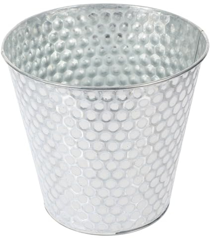 Gatuida Vaso Rustico in Metallo Moderno Grande Zincato Invecchiato da Giardino da Interno da Esterno Decorativo Pesante retrò in Latta per Piante Grasse in Metallo Vintage