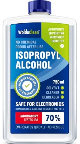 WoldoClean Isopropanol 70 Prozent Reinigungsalkohol - 750ml IPA Entfetter | Isopropylalkohol für Elektronik, 3D-Drucker, Glas, Haushalt und Werkstatt