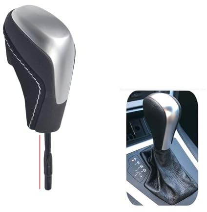 Fouedy Schaltknauf Auto Automatik Schaltknauf Hebel HansBall für b-m-w E39 E46 E53 E60 E61 E63 E64 E83 E81 E82 E87 E90 E91 E92 E93 (Silber-Kurz)