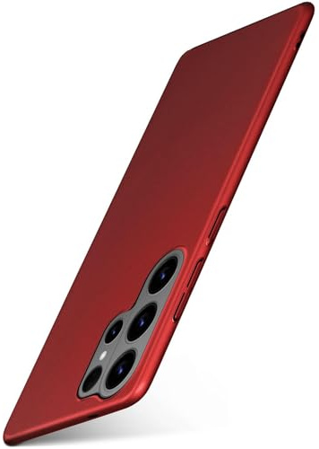 moex für Samsung Galaxy S26 Ultra Hülle Ultra Dünn, Schutzhülle mit erhöhtem Kameraschutz, Slim Cover Hardcase Backcover, Dünnste Handyhülle Minimalistisch Alpha Case, Matt Rot