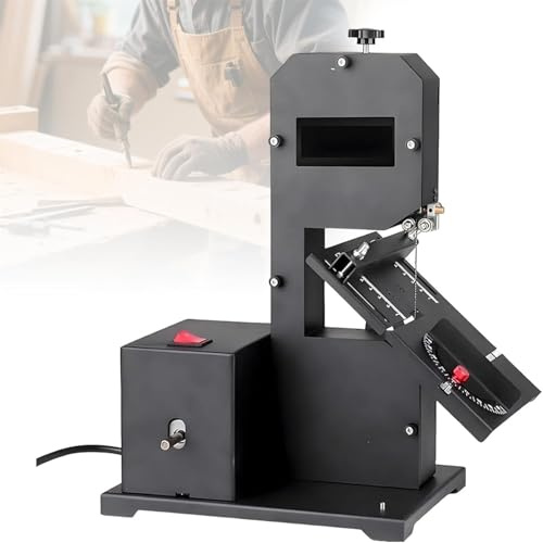 LQQYJSM Sega A Nastro Professionale Banco Piccole Officine 800W Set Lame per Sega A Nastro per Lavorazione Legno, Versioni Stretta E Larga, Tagli Obliqui 0 A 45° | per Legno Duro E Tenero