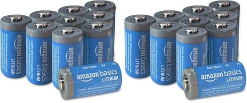 Amazon Basics 20-Pack CR123A 3V Lithium Batteries, 10-Year Shelf Life