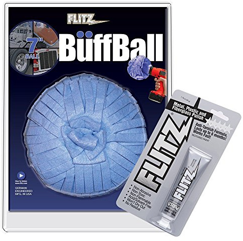 Flitz Buff Ball - Extra Large 7 - White w/1.76oz Tube Flitz Polish