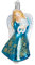 Old World Christmas Angel Collection Glass Blown Ornaments for Christmas Tree Glistening Snowflake
