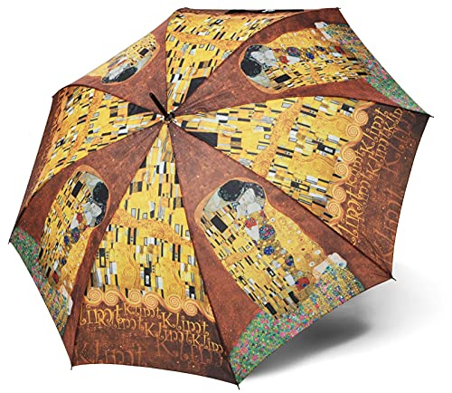 doppler Regenschirm Taschenschirm Gustav Klimt der Kuss Art Collection Auf-Zu Automatik