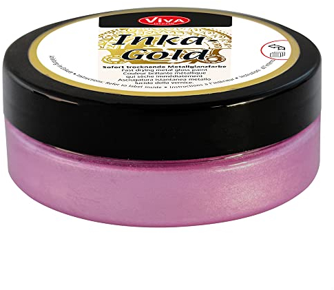 Viva Decor Inka Gold 62,5g (Magenta) - Einfach auftragbare, wachshaltige Metallic Polierpaste. Schnell Trocknender Metallglanz, Hochglanz-Effekte für DIY. Dekorpaste für Holz, Ton & Terracotta