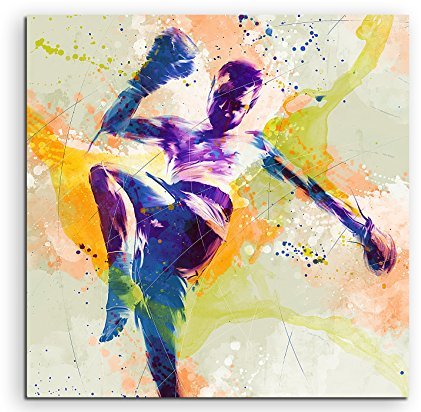 Kickboxen II 60x60cm Wandbild SPORTBILD Aquarell Art tolle Farben von Paul Sinus