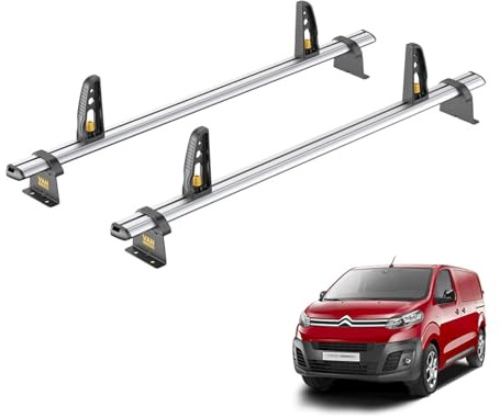 Van Guard Roof Rack for Citroen Dispatch (2016+) 2 Roof Bars + 4 Load Stops [Only Suitable for 'M' Wheelbase Models with Twin Rear Doors] - Ulti Bar - VG333-2