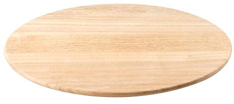 Continenta Drehplatte aus Gummibaumholz, Servierplatte, Drehbrett, Drehteller, Käseplatte, Größe: Ø 35 x 3,5 cm