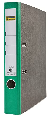 Idena 303069 - Ordner für DIN A4, 5 cm schmal, Wolkenmarmor, grün, 1 Stück