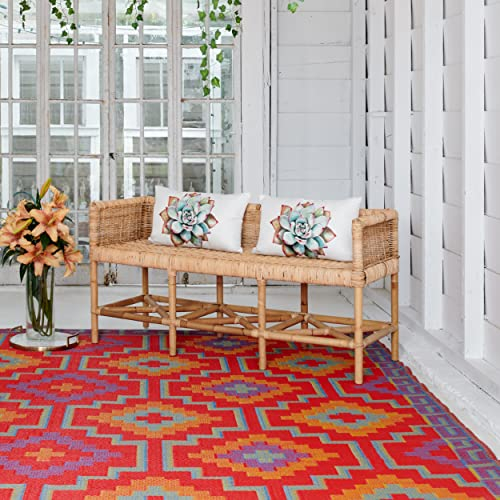 FAB HAB Lhasa - Tappetino da esterno o interno - Lhasa - Arancione e Viola - 150 cm x 240 cm