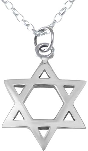Alexander Castle Solide 925 Sterlingsilber Davidstern Anhänger Halskette für Herren Damen Jungen Mädchen - mit 18 Silber Kette und Schmuck Geschenkbox