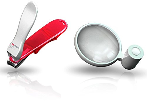 Genius - Nagelknipser 3D-Knipser, groß inkl. Lupe weiß 11145