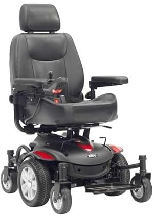 Drive Devilbiss Titan AXS Mid Wheel Drive Powerchair – Motorized Electric Wheelchair for Adults (Spirit Red)