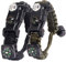 Paracord Survival Armband Kit für Herren Damen, Survival Armband mit Feuerstein + Kompass + Thermome (Schwarz + Armeegrün)