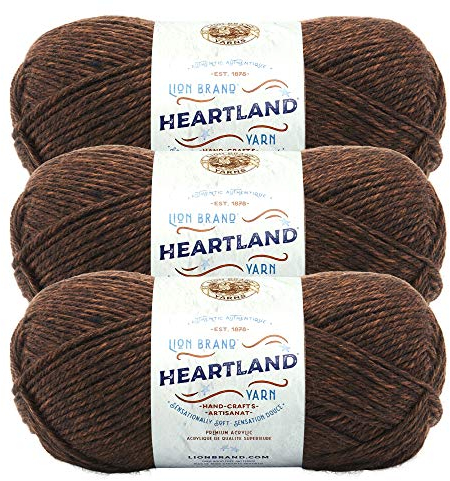 Lion Brand Yarn Heartland Garn zum Häkeln, Stricken und Weben, mehrfarbiges Garn, 3er-Pack, Sequoia