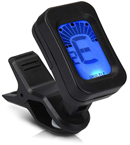 kwmobile Clip-On Digital Stimmgerät Gitarre - auch für Bass Violine Ukulele - Chromatischer Gitarren Tuner - 360° rotierbares Gitarrenstimmgerät