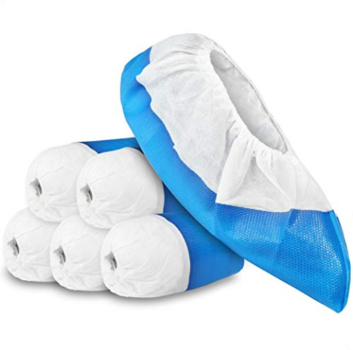 com-four® 50x Copriscarpe Riutilizzabili Premium, Calzari in Plastica