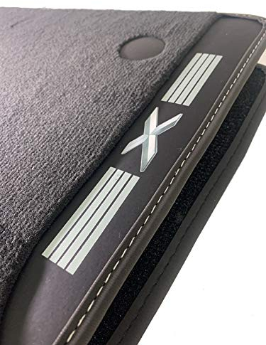 Accesorionline Exklusives Fußmatten-Set für BMW X5 2008-2013 Veloursteppich von höchster Qualität mit Originalmaßen und Befestigungen, Matten E70