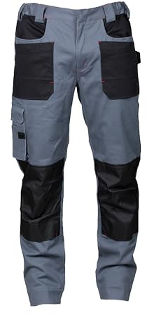 JRC 993731 Mostar Pantalone Uomo Multitasche da Lavoro Misto Cotone Tasche Rinforzi antistrappo Grigio