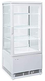 Vetrina refrigerata a 4 facce vetrate bianca positiva – 78 litri – Cool Head –