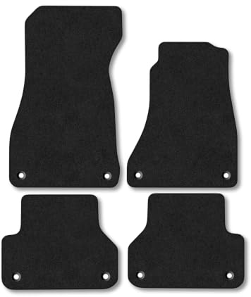 Audi A4 (2016-2025) Carpet Car Mats | Black Edge Trim Tailored Fit Floor Mats Full Coverage Protection Accessories Easy Clean Anti Slip Made in the UK
