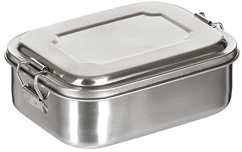 MFH Edelstahl Lunchbox Brotdose Butterbrot Box ca. 16 x 13 x 6,2 cm