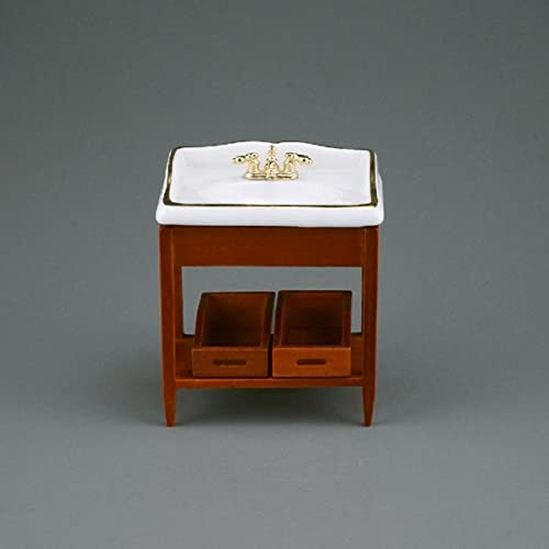001.655/9 - Holzwaschtisch leer, Miniatur im Maßstab 1:12