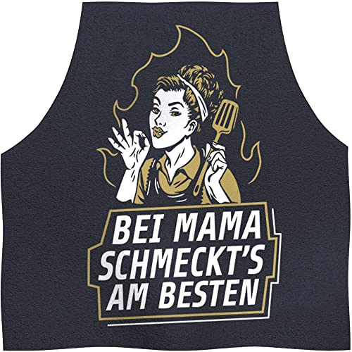 YORA Grillschürze für Männer Vatertagsgeschenk - Kochschürze lustig [inkl. Urkunde] - lustige Geschenke zum Vatertag - Geschenkideen Opa & Papa - Lustig (Bei Mama)