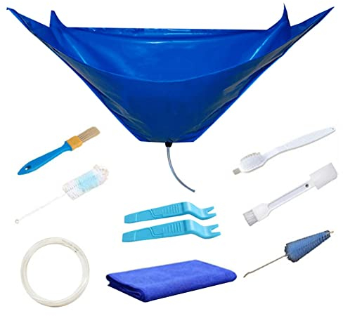 Kit de Cubierta de Limpieza de Aire Acondicionado Dividido, Bolsa de Limpieza Impermeable para Lavado de Polvo con Salida de Drenaje y Dos Placas de Soporte Laterales