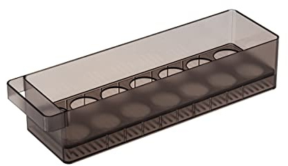 YAMAZAKI 5765 TOWER Fridge Egg Tray, black, PS Resin, 11 x 37.5 x 8.2 cm