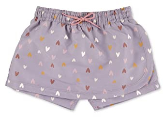 Sterntaler Badeshorts Herz Print - Mädchen Schwimmrock mit integrierter Badehose - UV-Schutz 50+ Badeshorts mit Windeleinsatz bis Größe 86/92 - Baby Badebekleidung